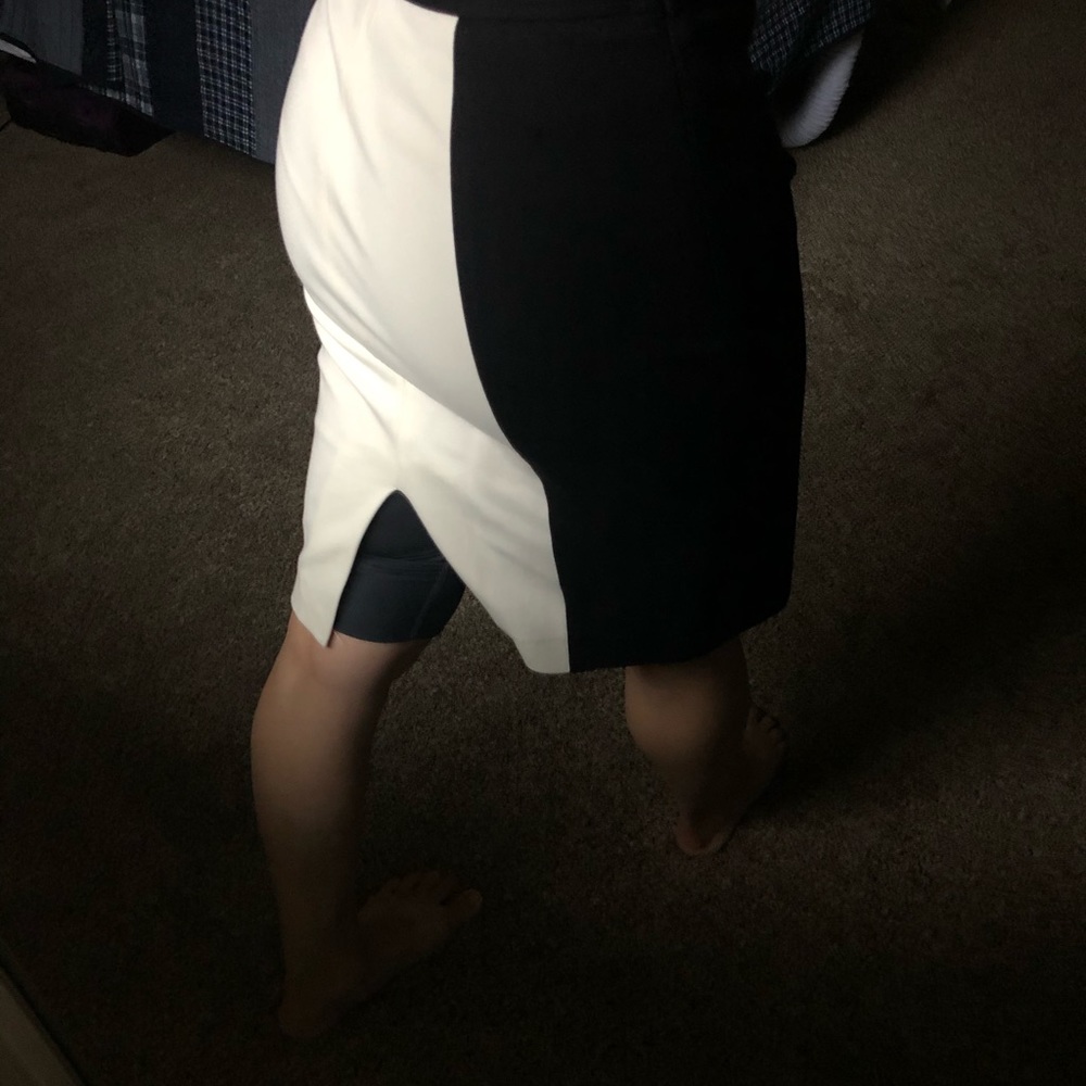 Black, white pencil skirt